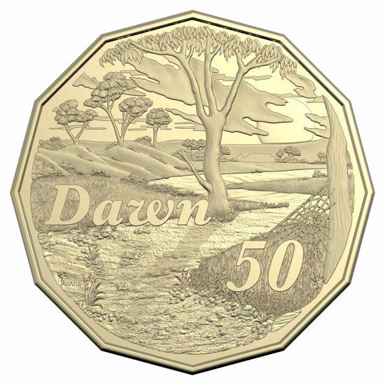 2025 Dorothea Mackellar Uncirculated 50 cent carded coin - Dawn