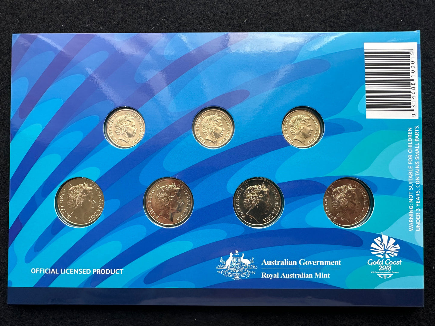 2018 Gold Coast Games XXI Commonwealth Games 7 coin set