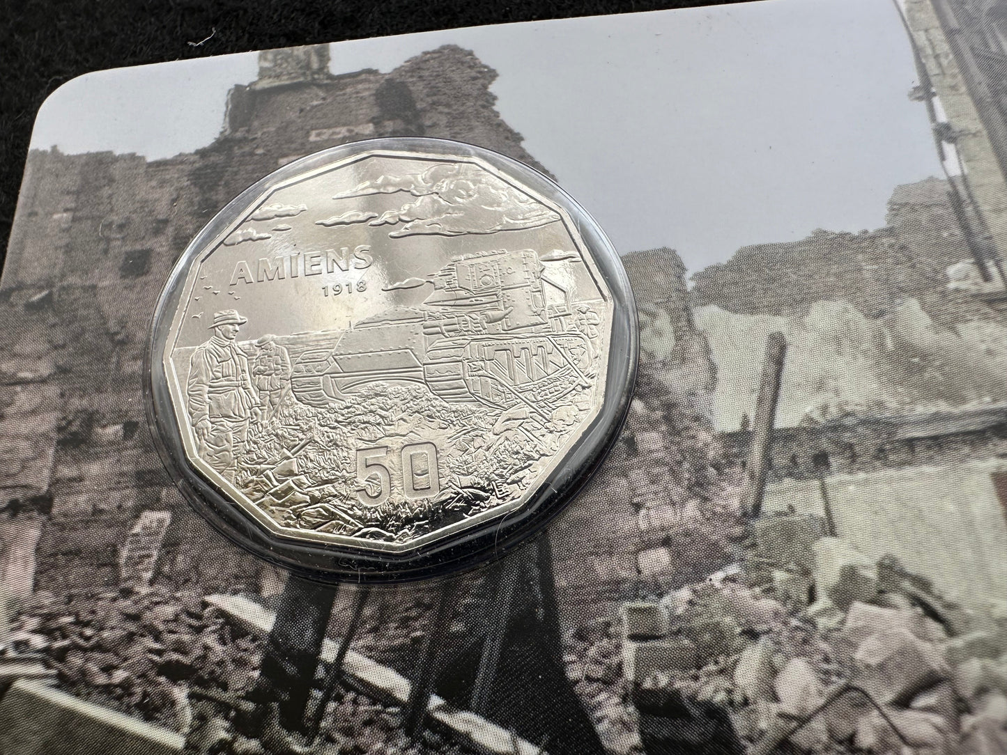 2018 50 cent The Battle of AMIENS The Western Front 1918-2018 carded coin