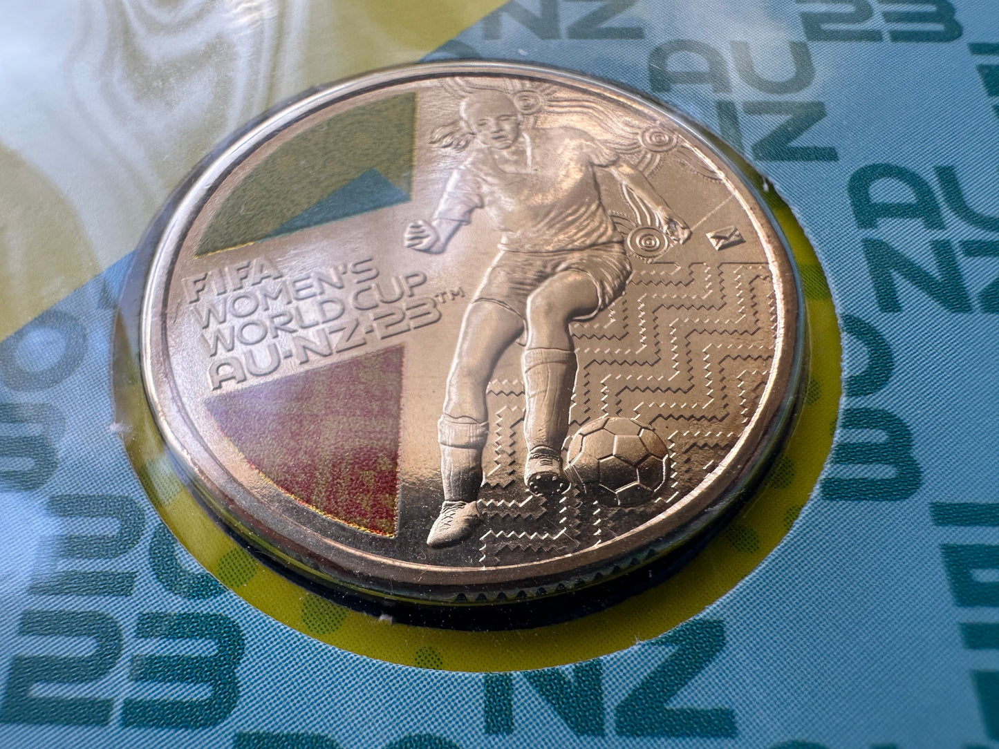2023 FIFA Women’s World Cup Australia $1 Colored Coin PNC with Privy Mark