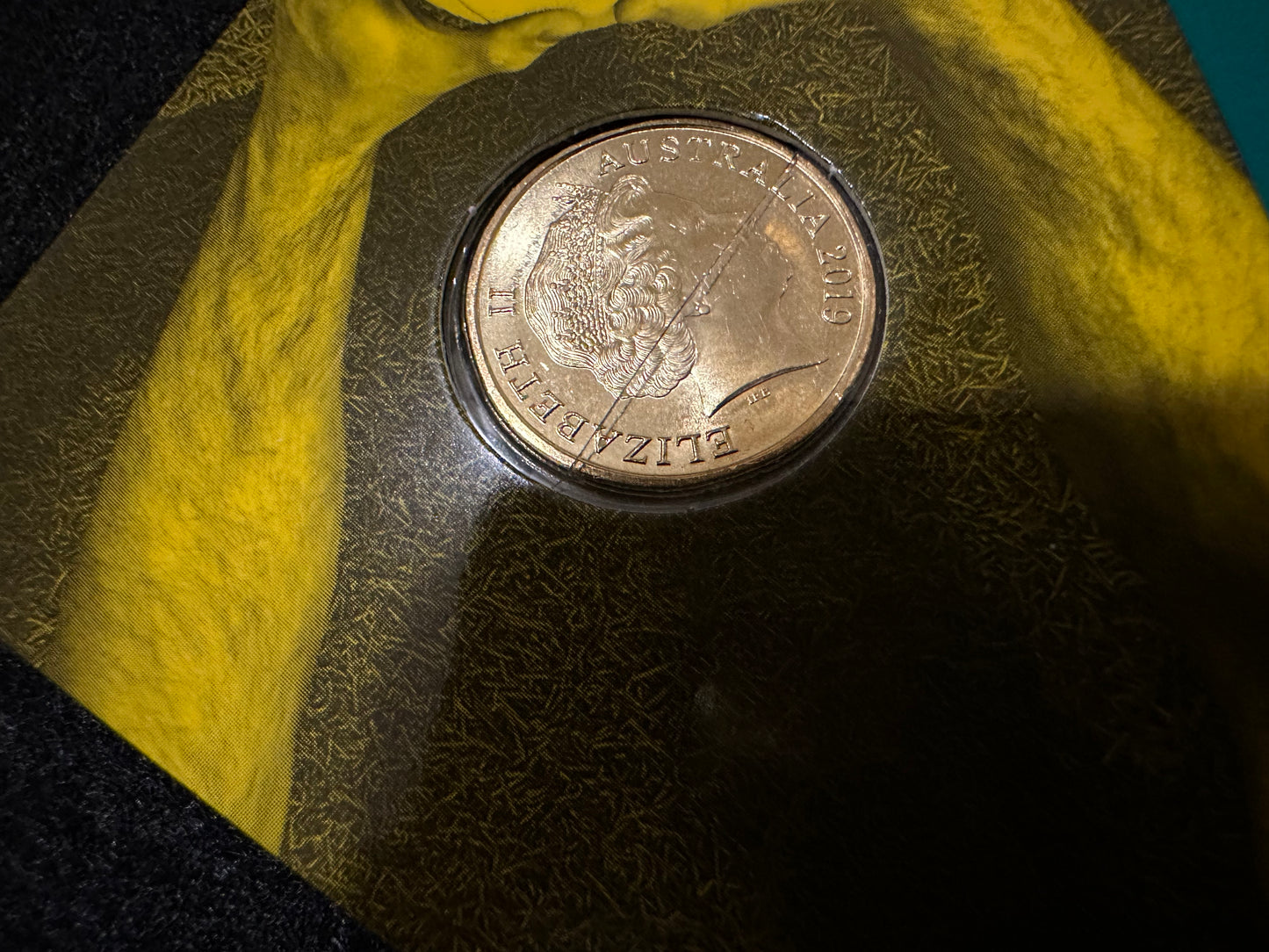 2019 $2 Wallabies Coloured Coin UNC on card