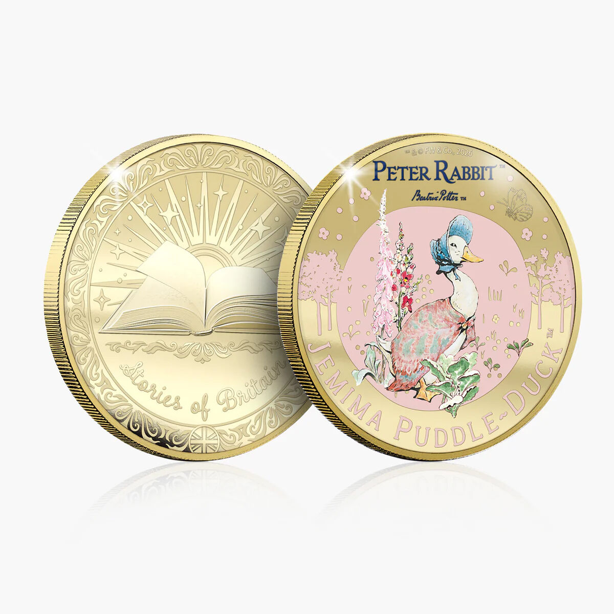 Stories of Britain Beatrix Potter Jemima Puddle Duck Gold Plated BU Commemorative