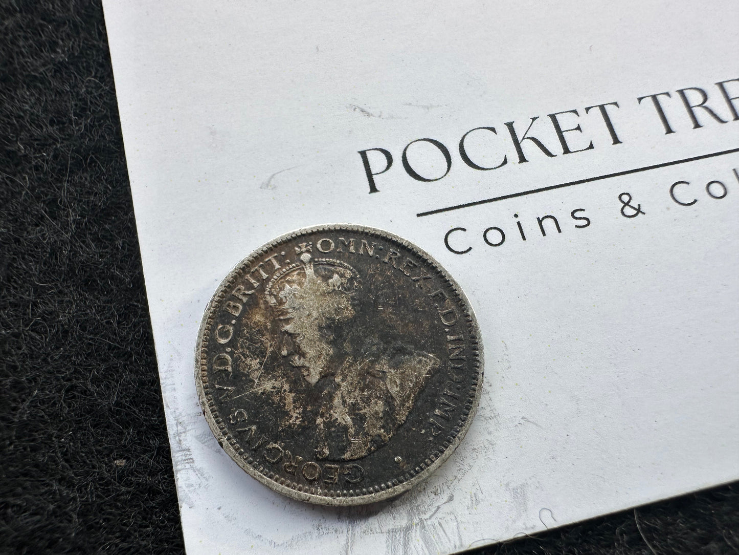 1925 Australian King George V Sixpence Silver Coin