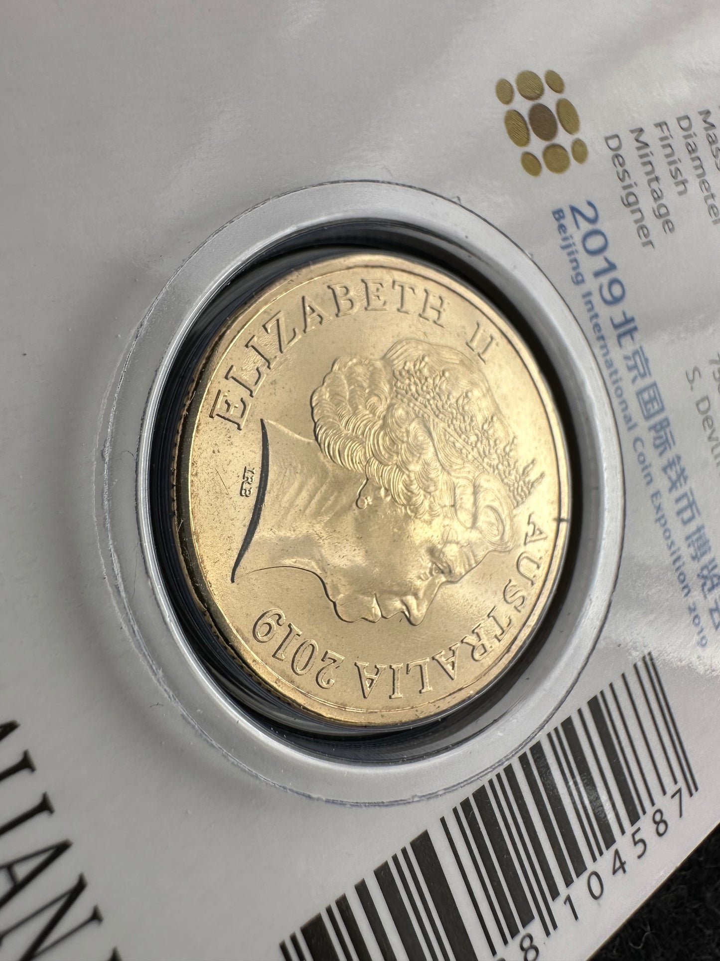 2019 BICE Special Edition $1 "Panda" Privy Mark UNC Coin