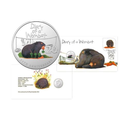 2022 Diary of a Wombat 20th Anniversary 20c PNC