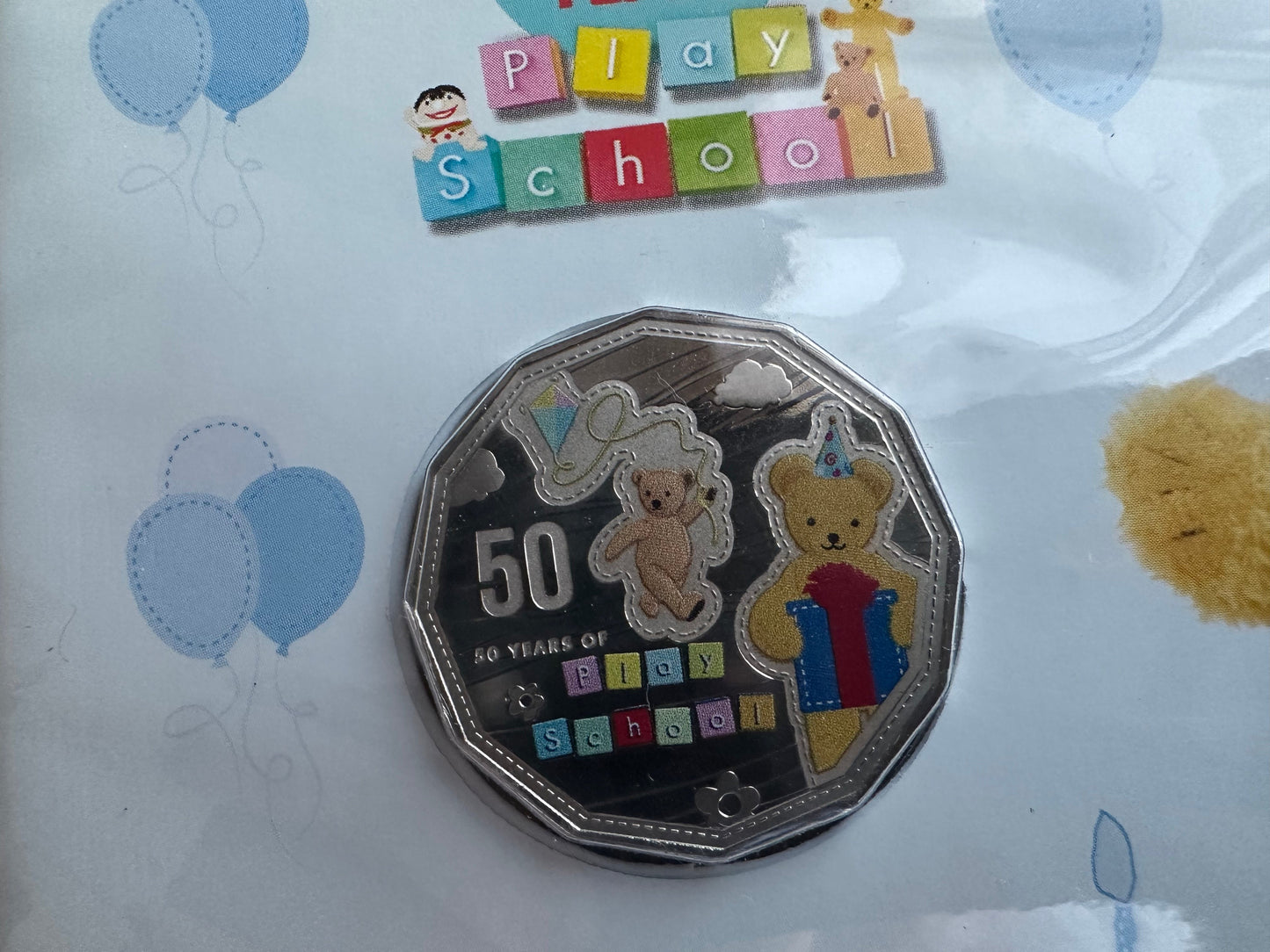 2016 Play School 50th Anniversary 'Big Ted' 50c Coloured PNC