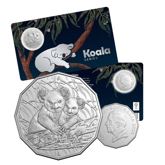 2025 50 cent Koala Series Uncirculated carded coin