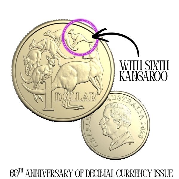 2026 $1 Mob of Six Roos Uncirculated Coin – 60 Years of Australian Decimal Currency