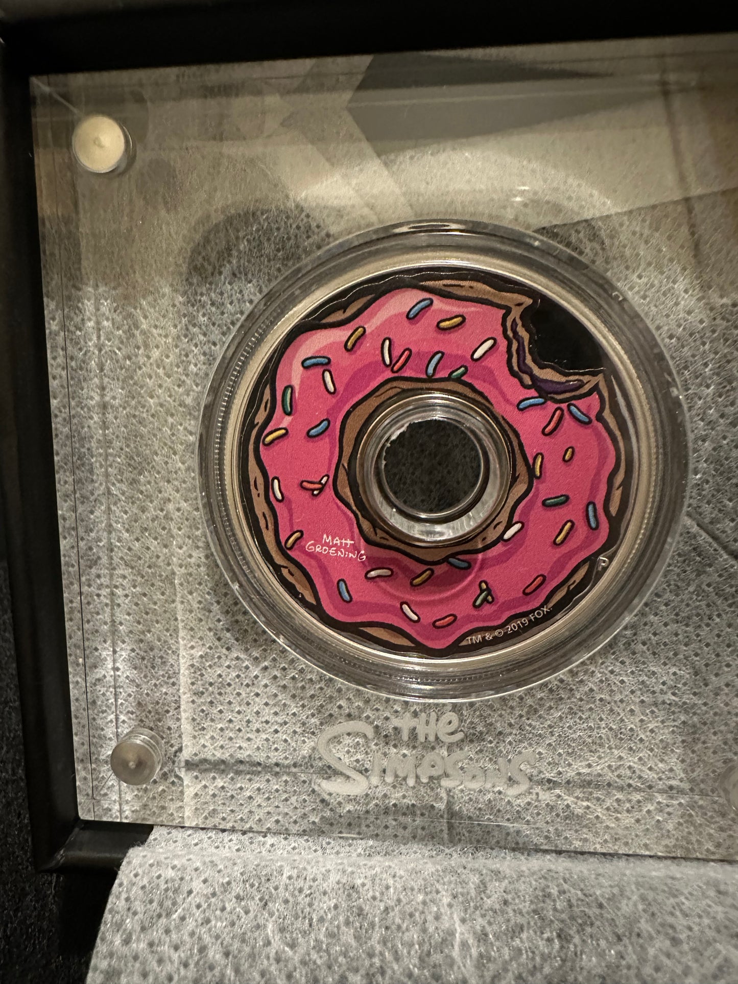2019 The Simpsons - Donut 1oz Silver Proof Coin