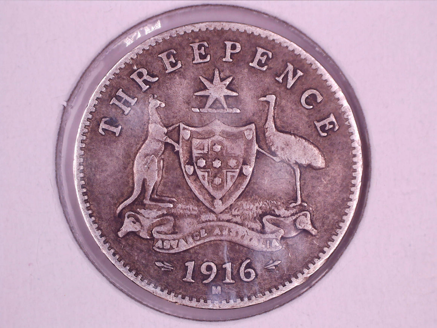 1916 Australia King George V Threepence Silver Coin