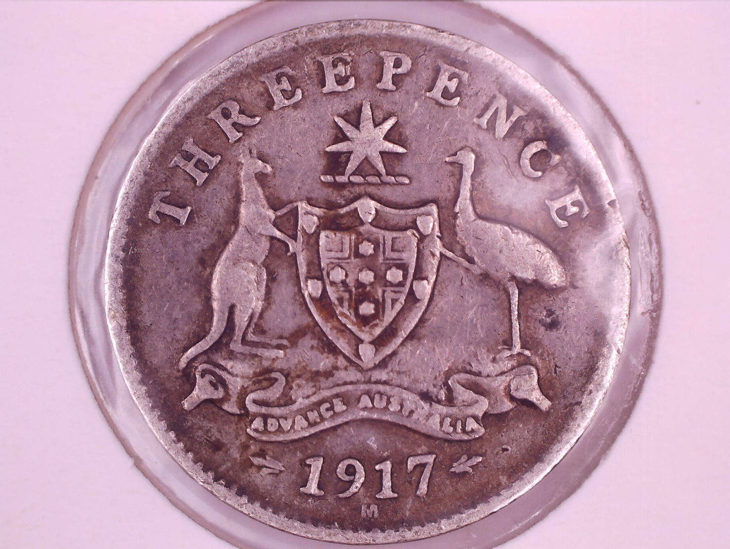 1917 Australia King George V Threepence Silver Coin