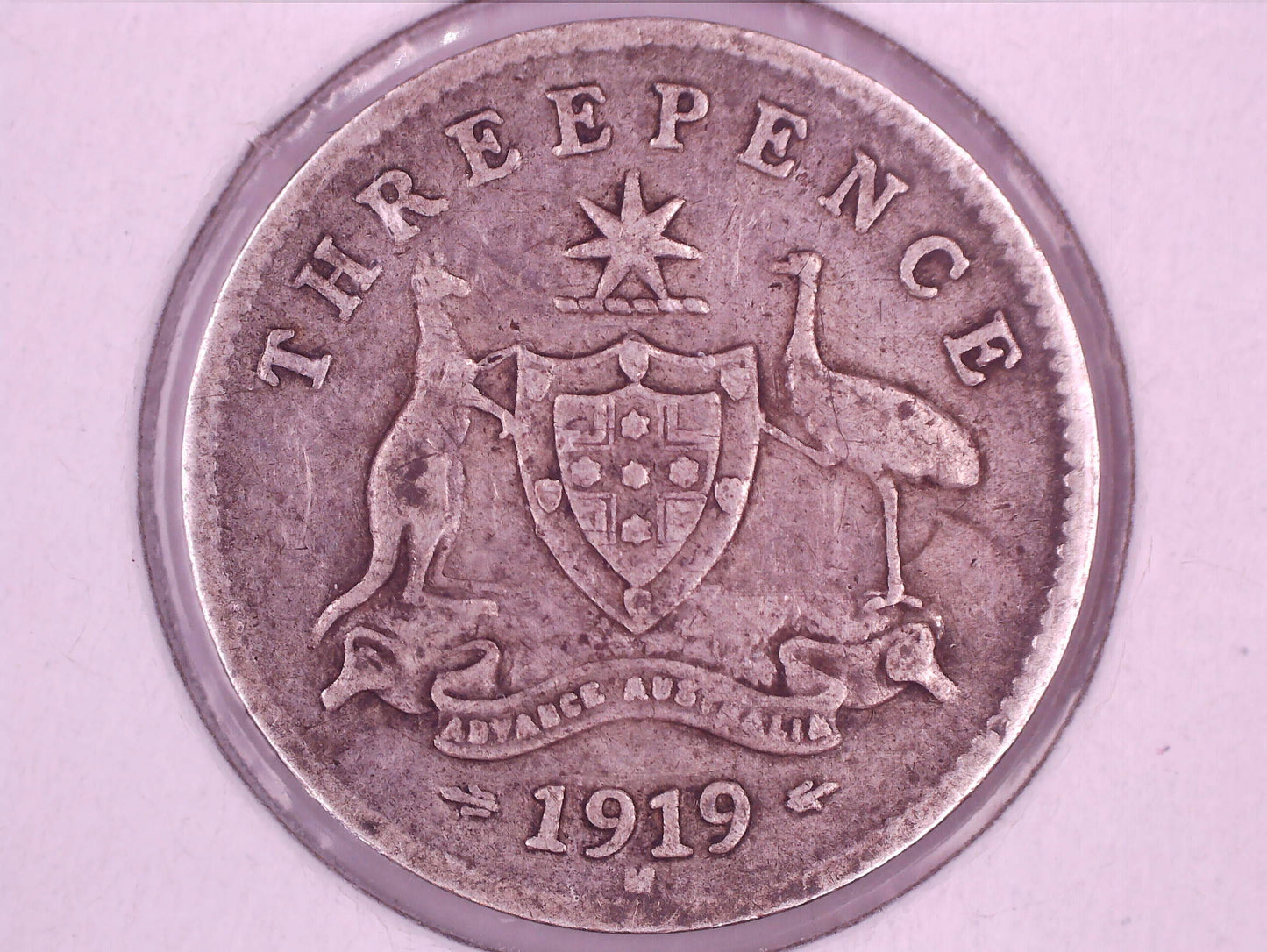 1919 Australia King George V Threepence Silver Coin