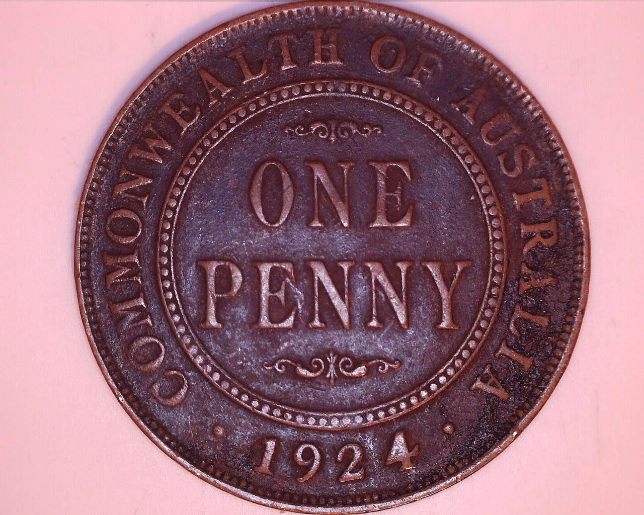 1924 Australian Penny Filled 4 Error