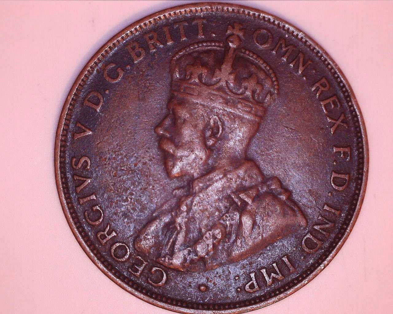 1924 Australian Penny Filled 4 Error