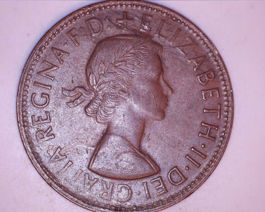 1964 Australian Penny Weak Strike and Lamination Peel Error