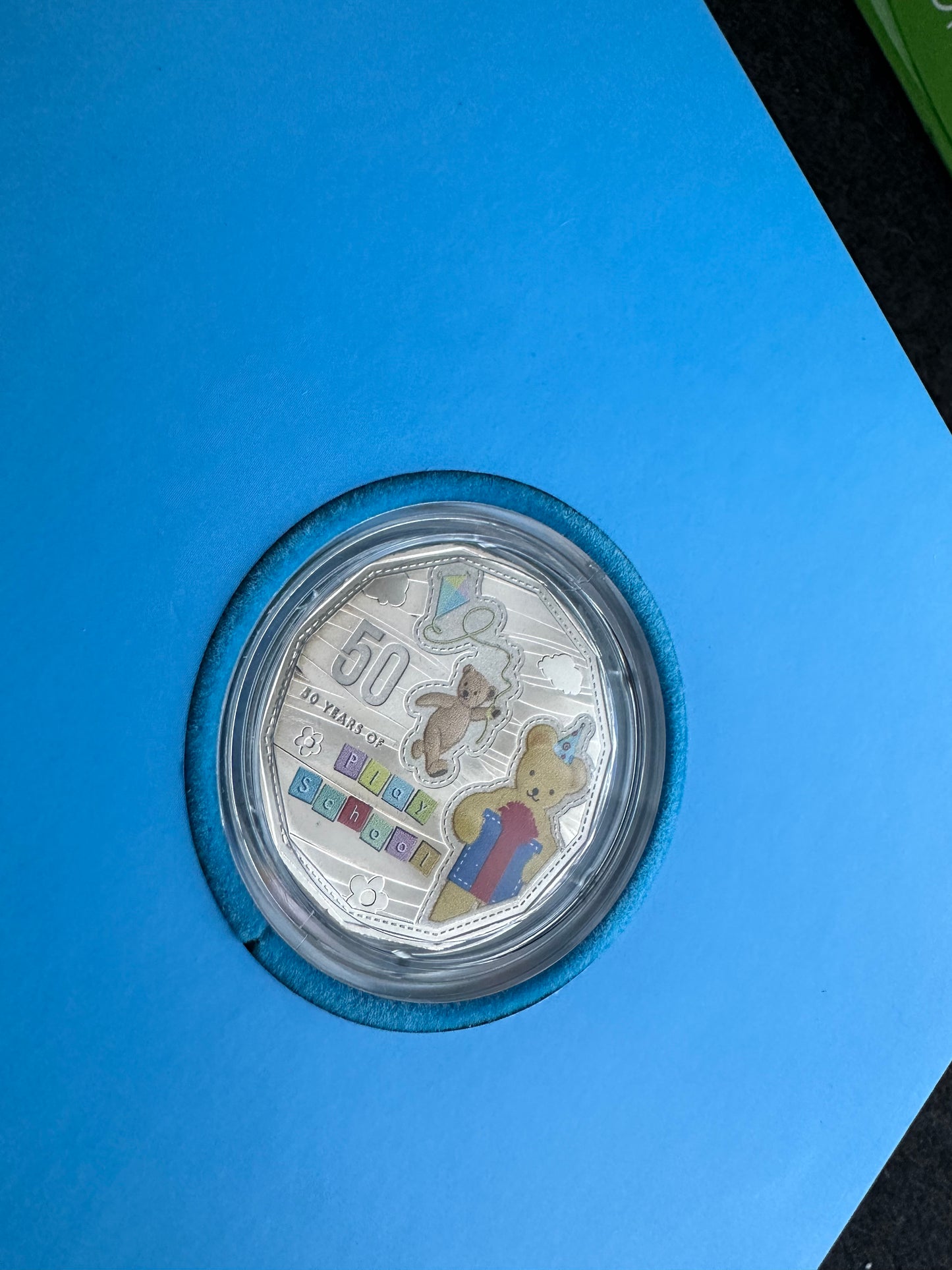 2016 50 Years of Play School – Three 50 Cent Coloured Coin Boxed Set