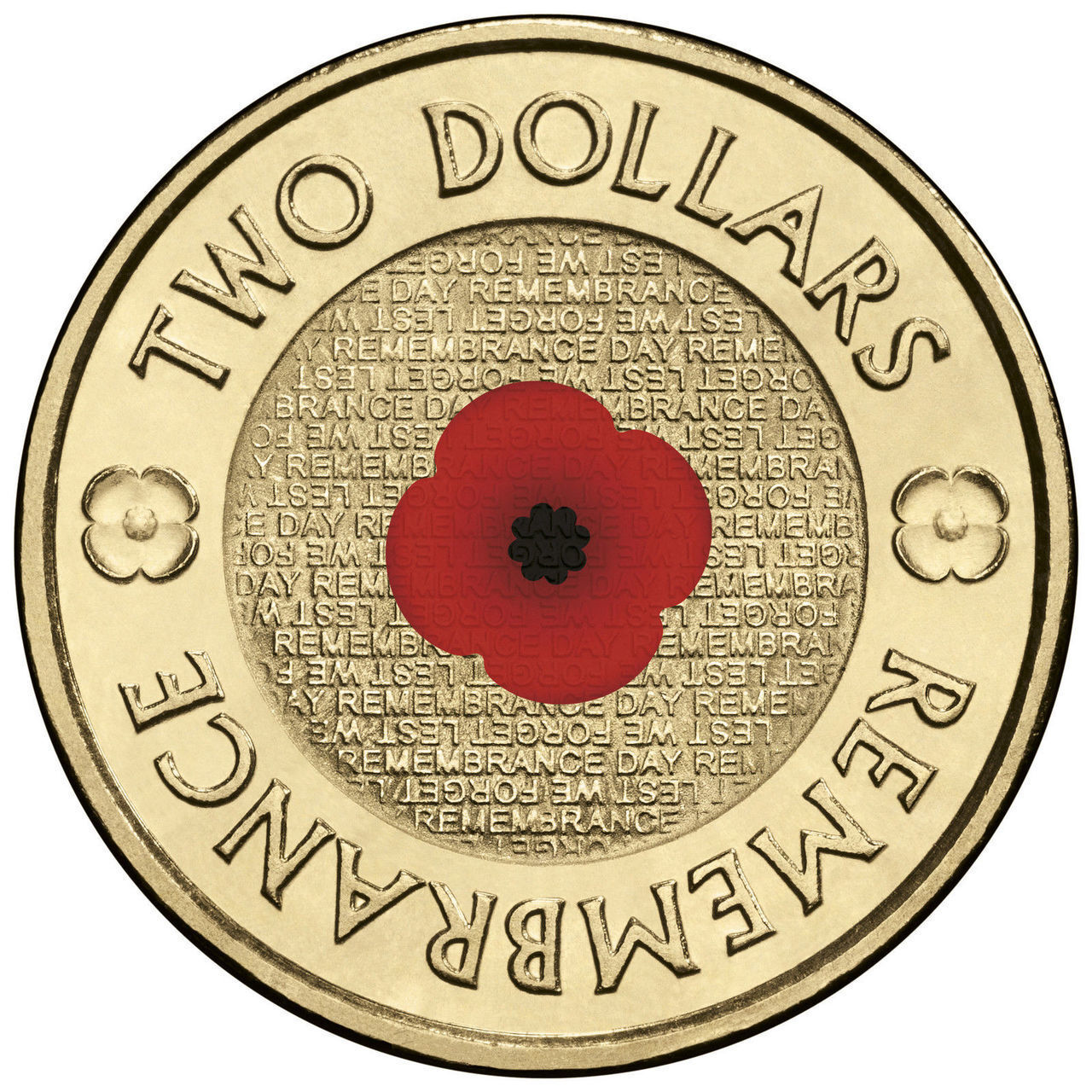 2012 $2 Remembrance Red Poppy Uncirculated Coin in RSL Card