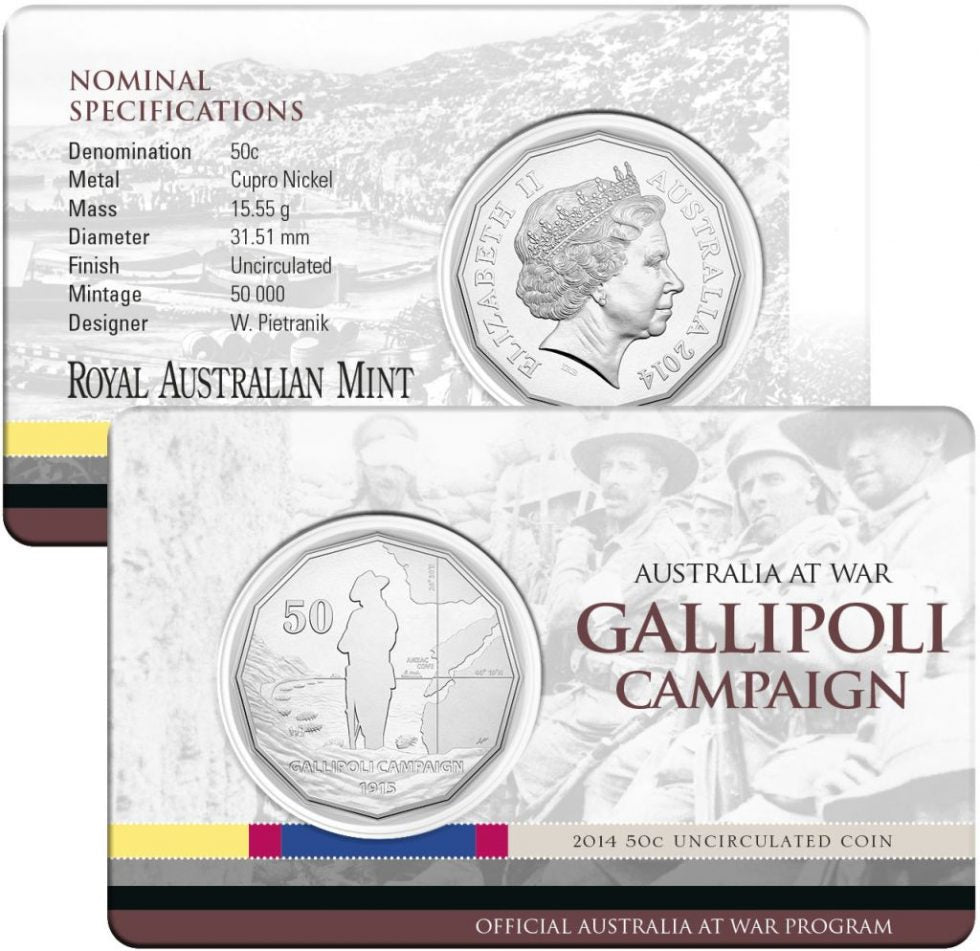 2014 Fifty Cent 50c Australians at War - Set of 6