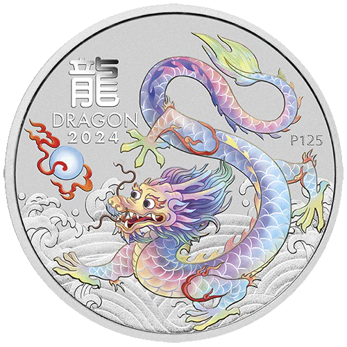2024 Brisbane ANDA Money Expo - Year Of The Dragon White Dragon 1oz Silver Coloured Coin