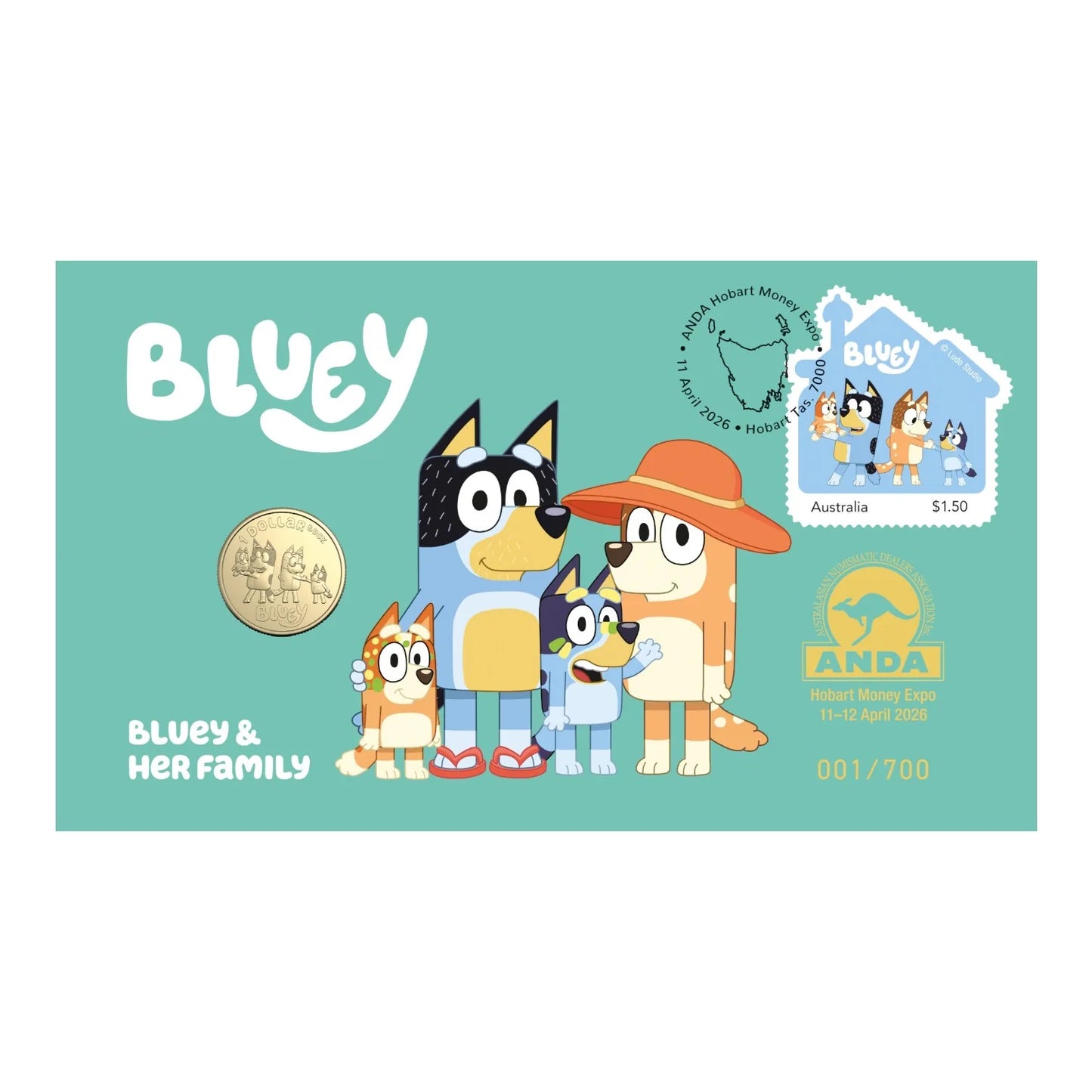 2026 ANDA Hobart Money Expo 2024 $1 Bluey & Her Family PNC