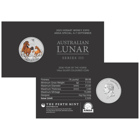 2026 Year of the Horse – 1/4oz Silver Coloured Coin (ANDA Money Expo Exclusive)