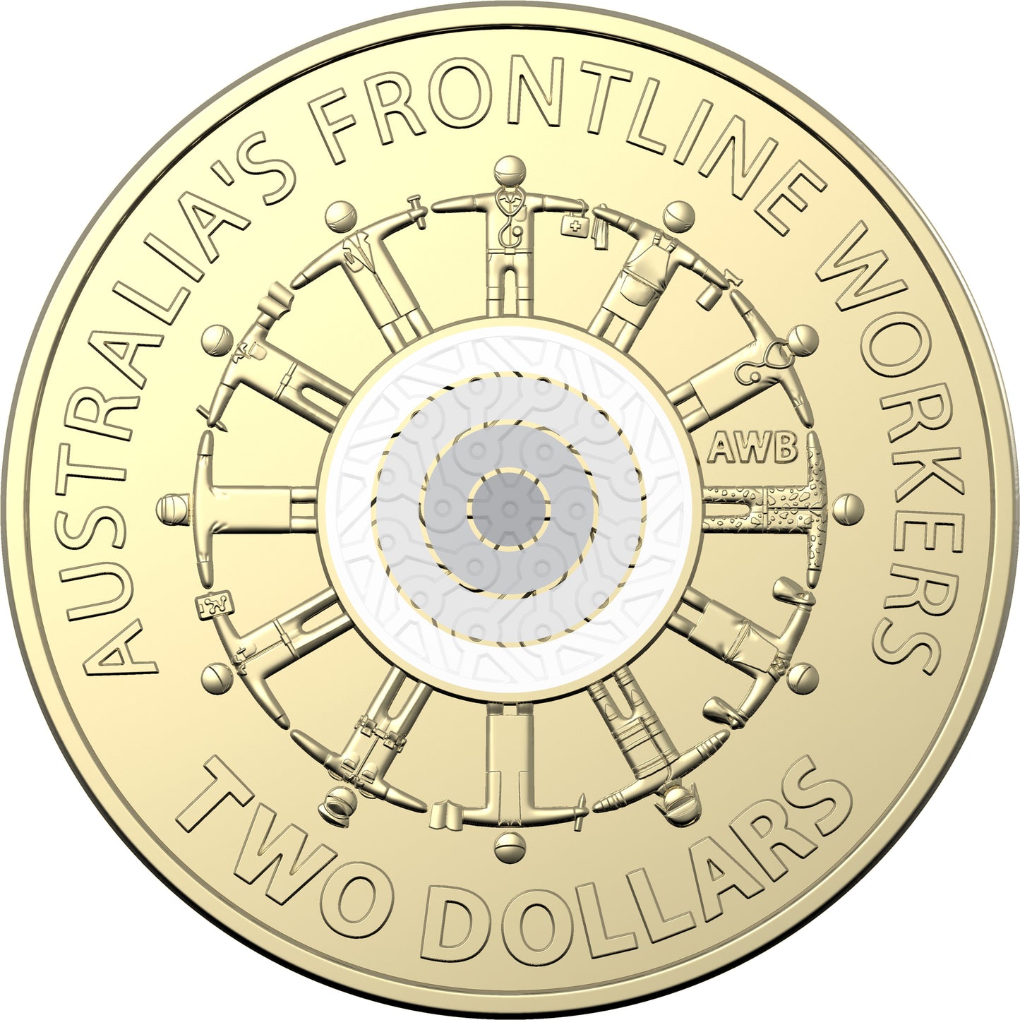 2022 $2 Frontline Workers UNCIRCULATED Coloured coin from RAM Mint bag