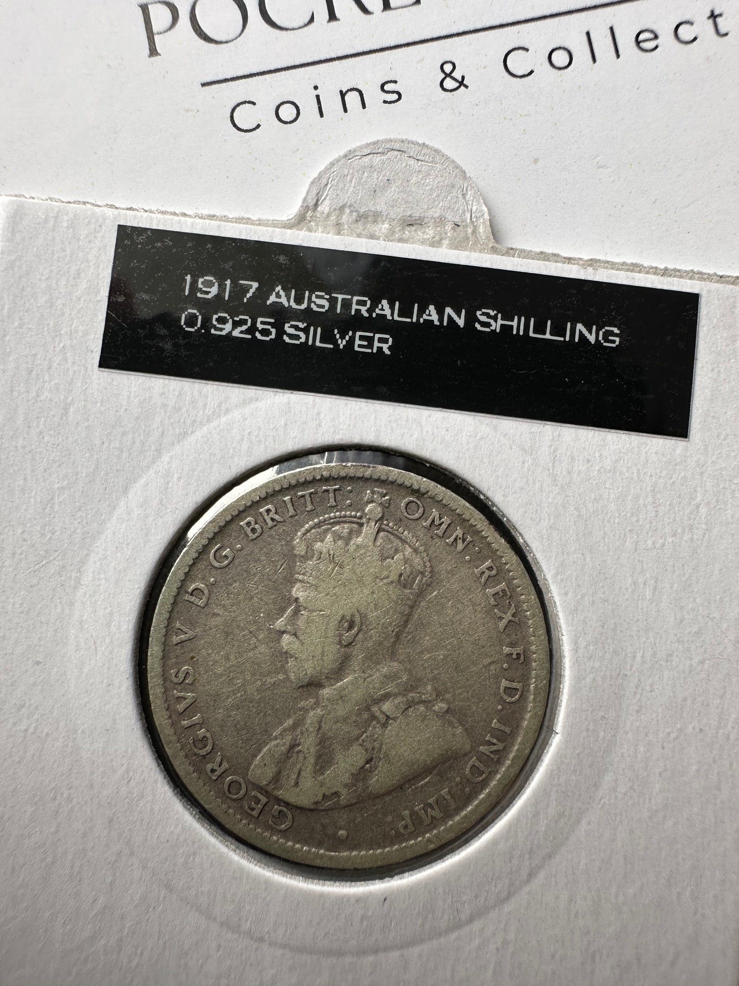1917M Australia King George V Shilling Silver Coin