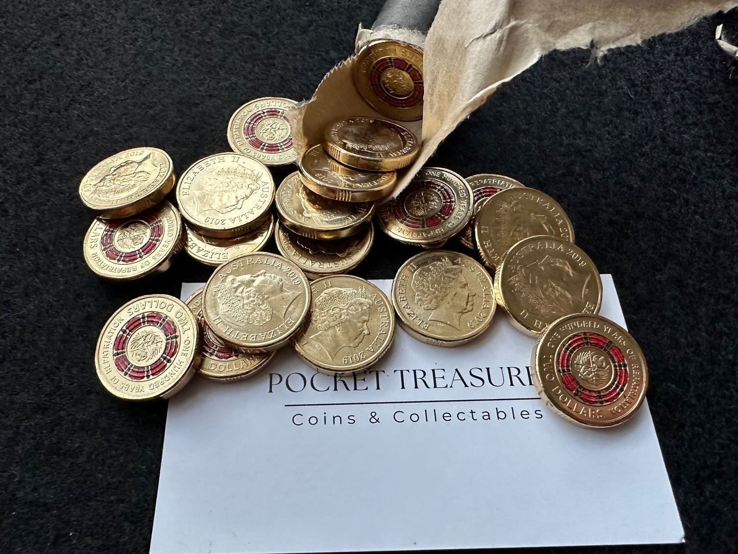 2019 $2 two dollar 100 Years Of Repatriation Coin Uncirculated from Cotton & Co (C&C) Roll