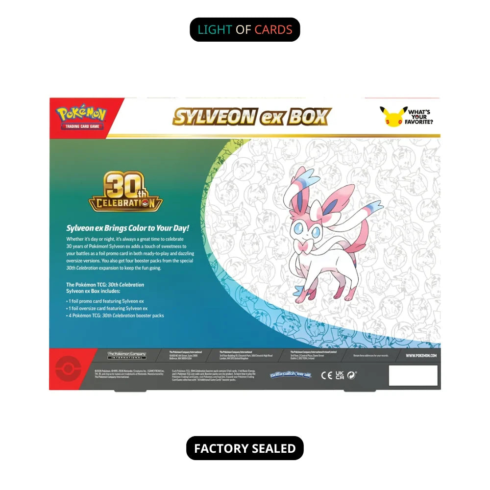 Pokémon TCG: 30th Celebration Sylveon ex Box – 30th Anniversary