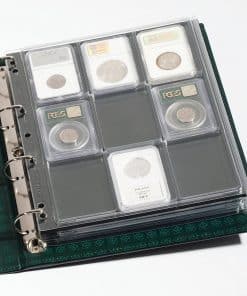 Leuchtturm Plastic Sheets ENCAP, clear pockets for 9 square Coin Capsules