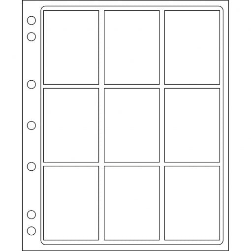 Leuchtturm Plastic Sheets ENCAP, clear pockets for 9 square Coin Capsules