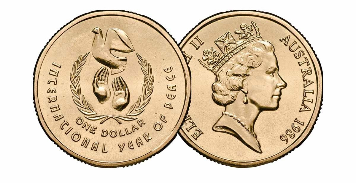 1986 $1 International Year of Peace Coin – UNC (From RAM Roll)