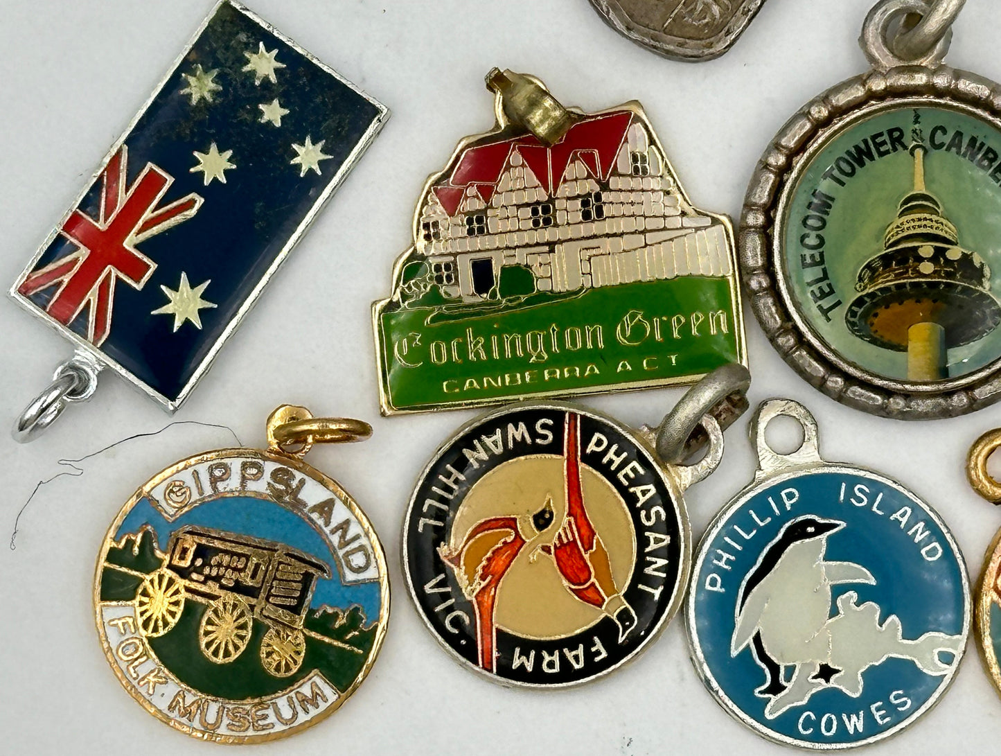 Mixed lot of 10 Australian Vintage Enamel Charms