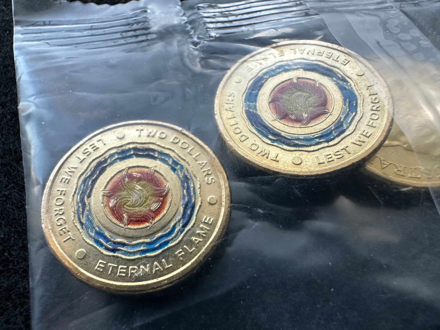 2018 $2 LEST We Forget Eternal Flame RAM 5 coin satchel bag
