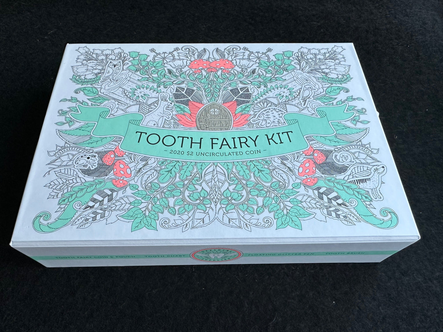 2020 2 Dollar Coin Tooth Fairy Kit - Version 1 Fluoro Pink - (NB: Toned Coin)