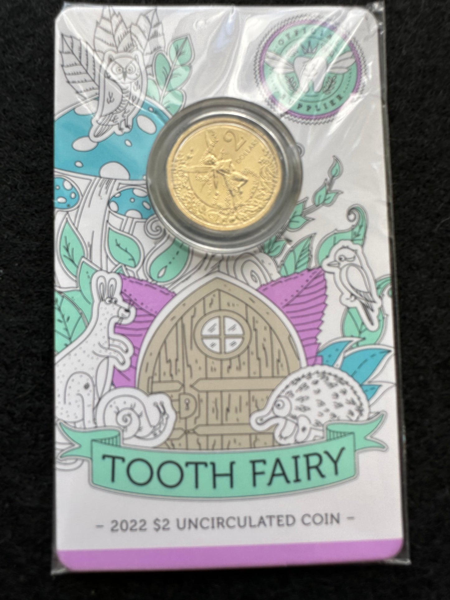 2022 $2 two dollar Tooth Fairy Uncirculated coin on card
