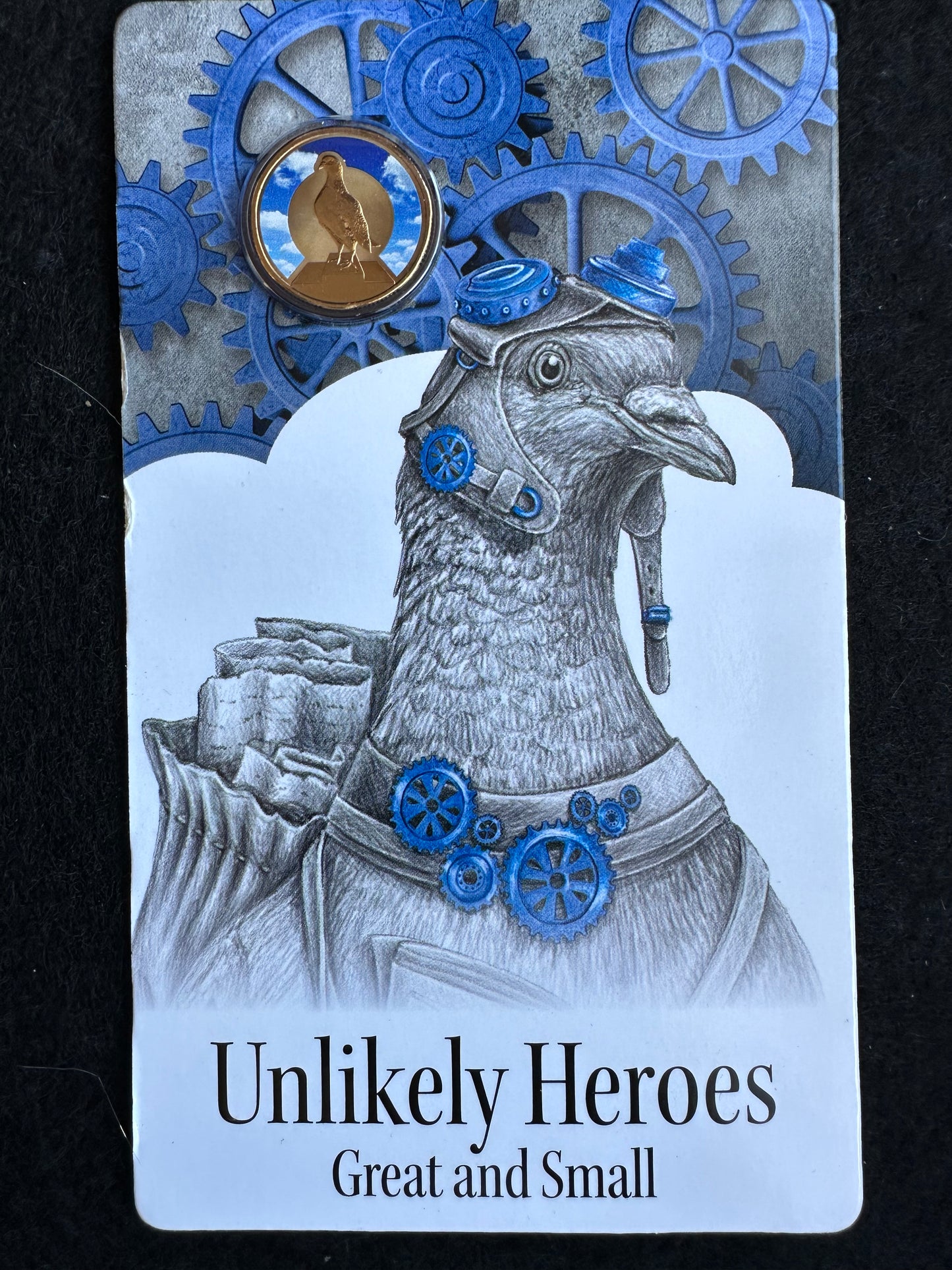 2015 $1 Dollar Unlikely Heroes Great & Small - Blue Chequer Cock UNC