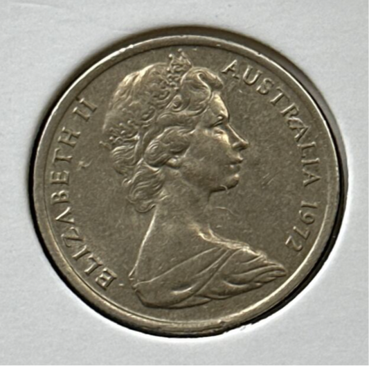 1972 Australian Five 5 cent coin Low Mintage Scarce Coin