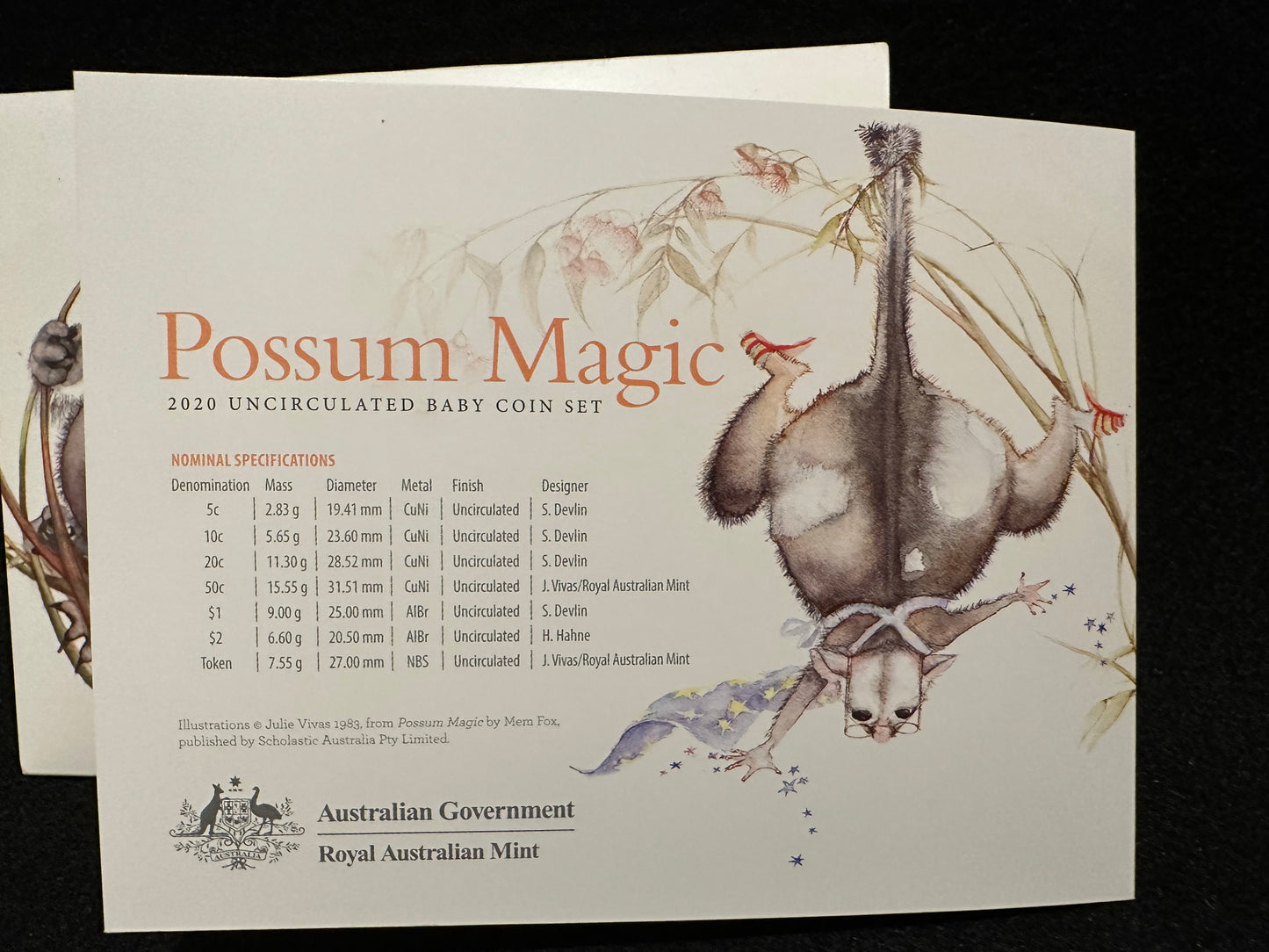 2020 Royal Australian Mint Possum Magic Uncirculated Six Coin Year