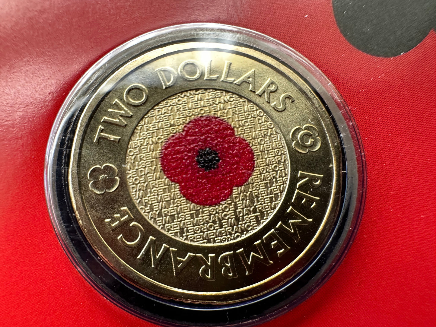 2022 $2 10th Anniversary Remembrance Day Red Poppy C Mintmark on card