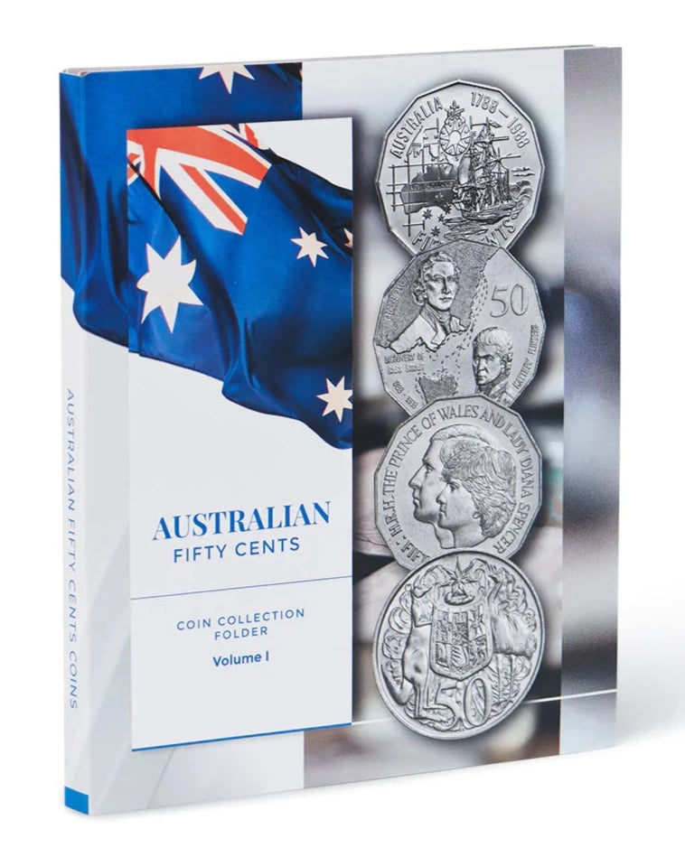 Australian 50c Coin Collection Folders Volume I & II