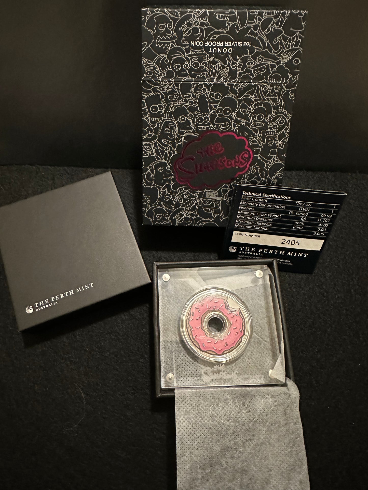 2019 The Simpsons - Donut 1oz Silver Proof Coin