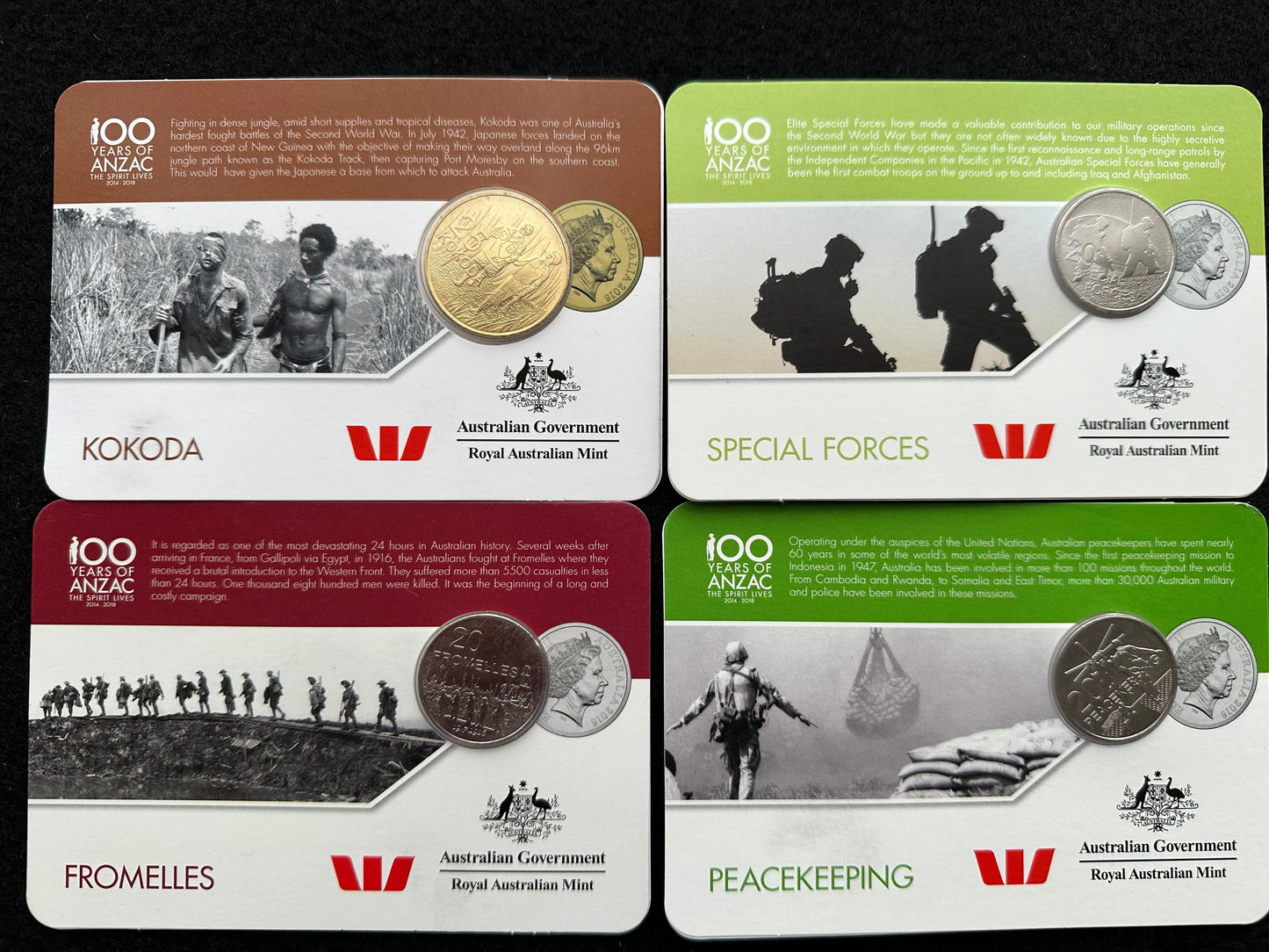 2016 ANZACS to Afghanistan 14 coin set