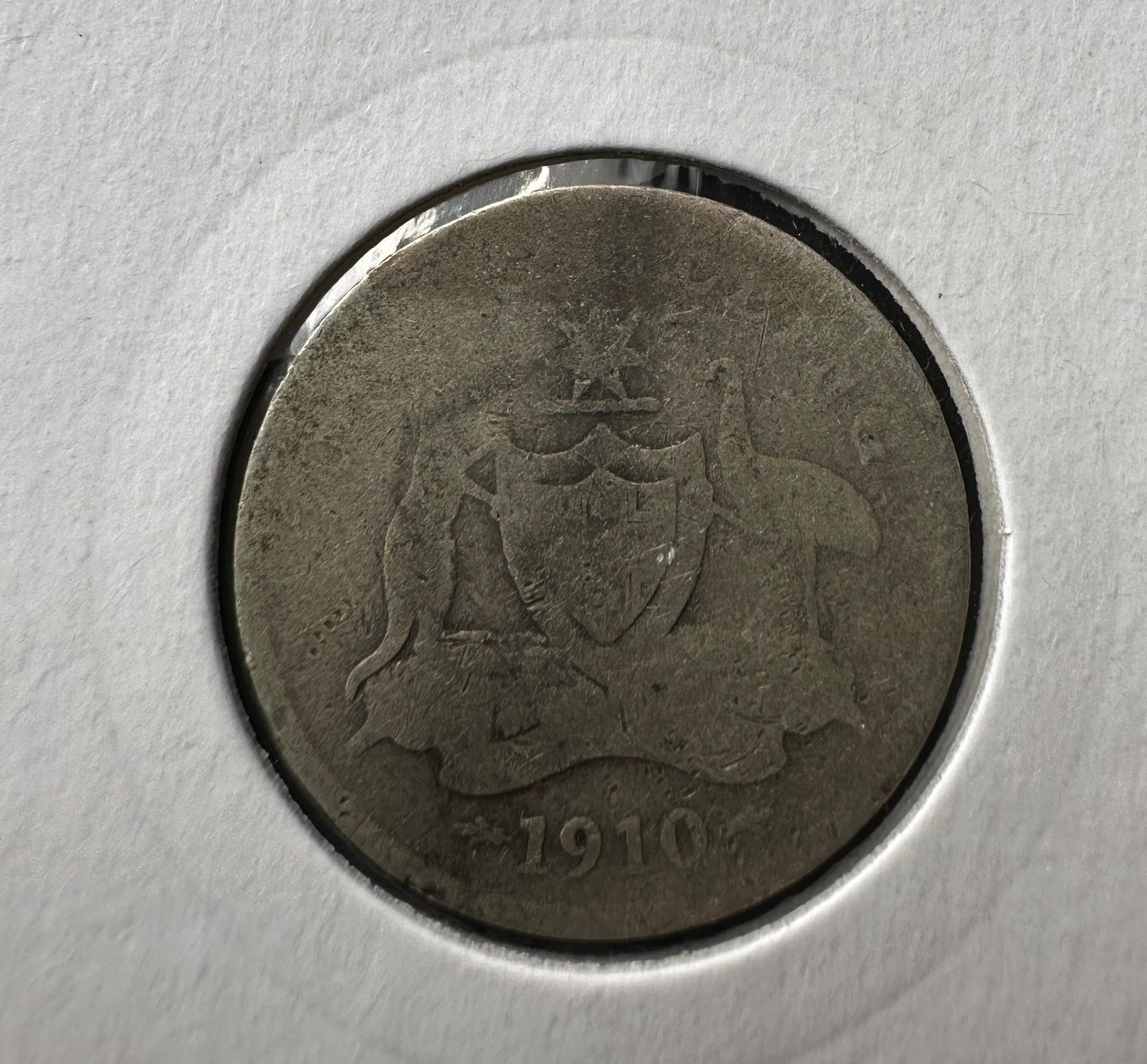 1910 Australia King George V Shilling Silver Coin