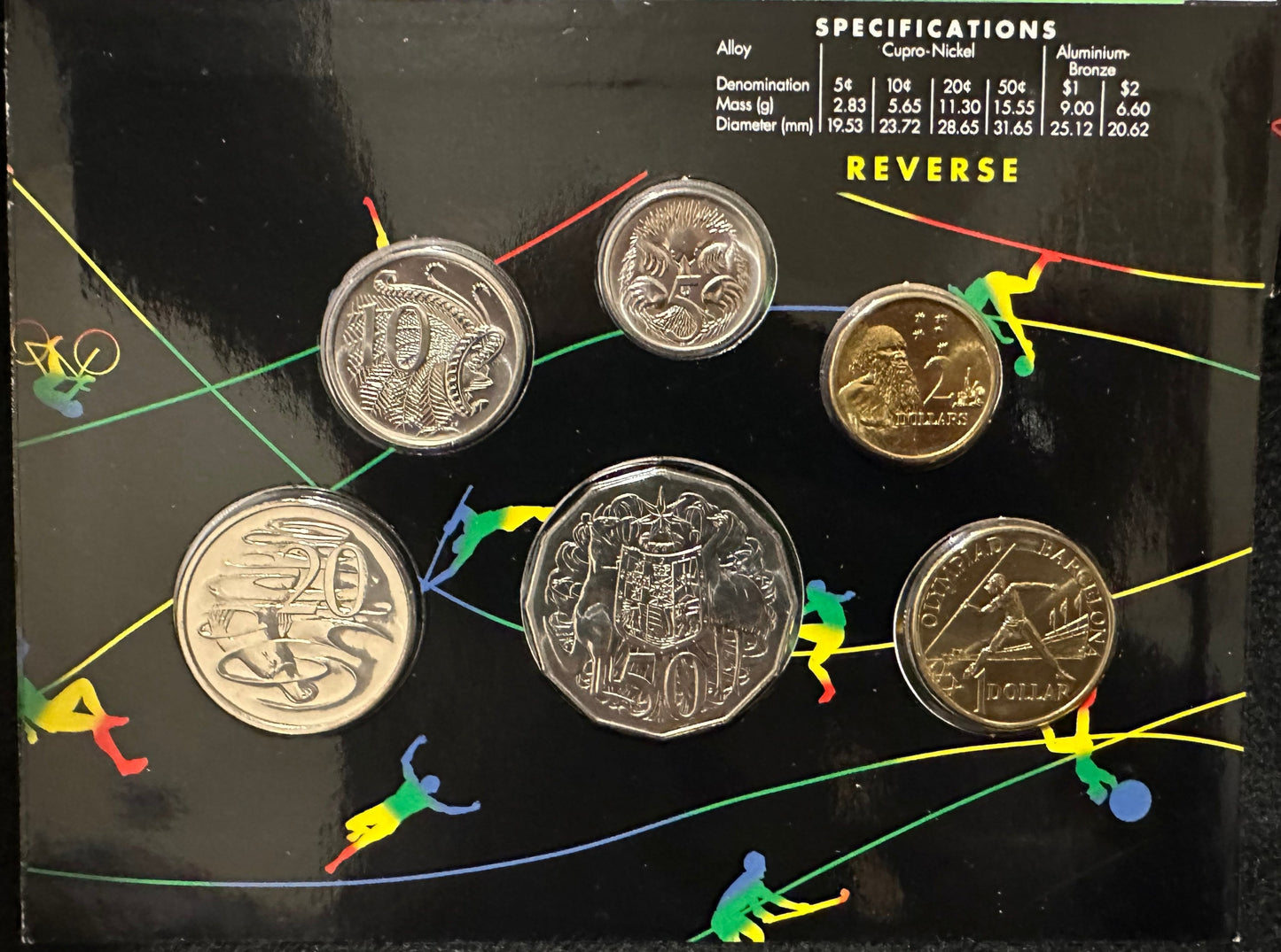 1992 Royal Australian Mint Olympic Uncirculated Six Coin Year Set