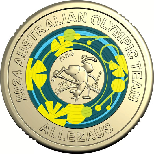 2024 $2 AUSTRALIAN OLYMPIC Team Coloured Coin - Allezaus