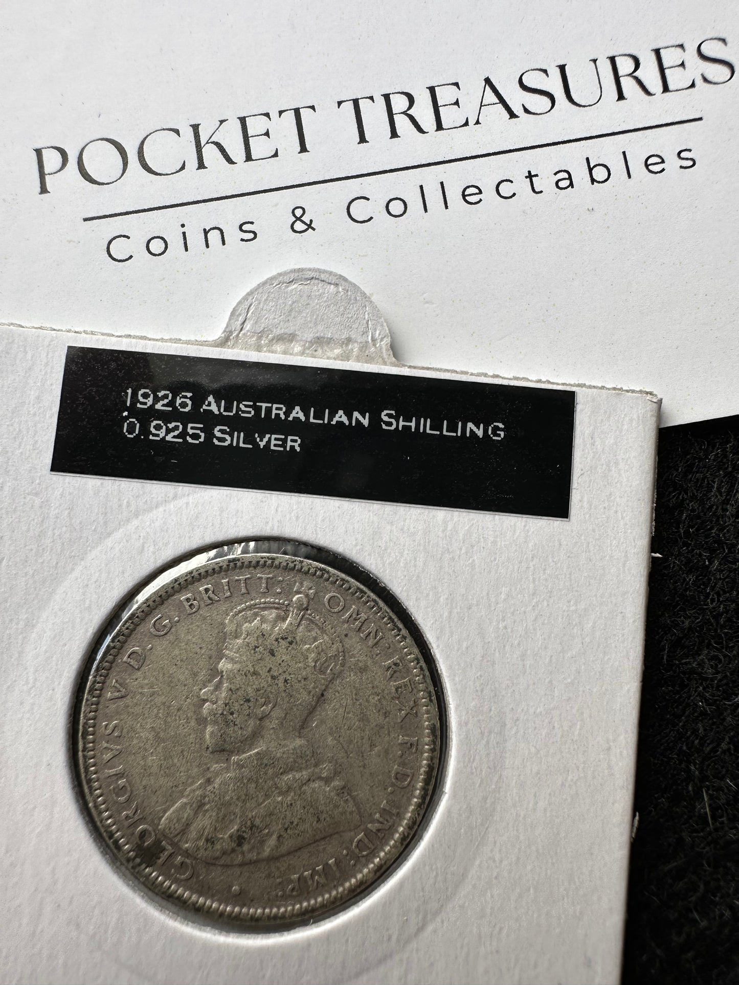 1926 Australian King George V Shilling Silver Coin