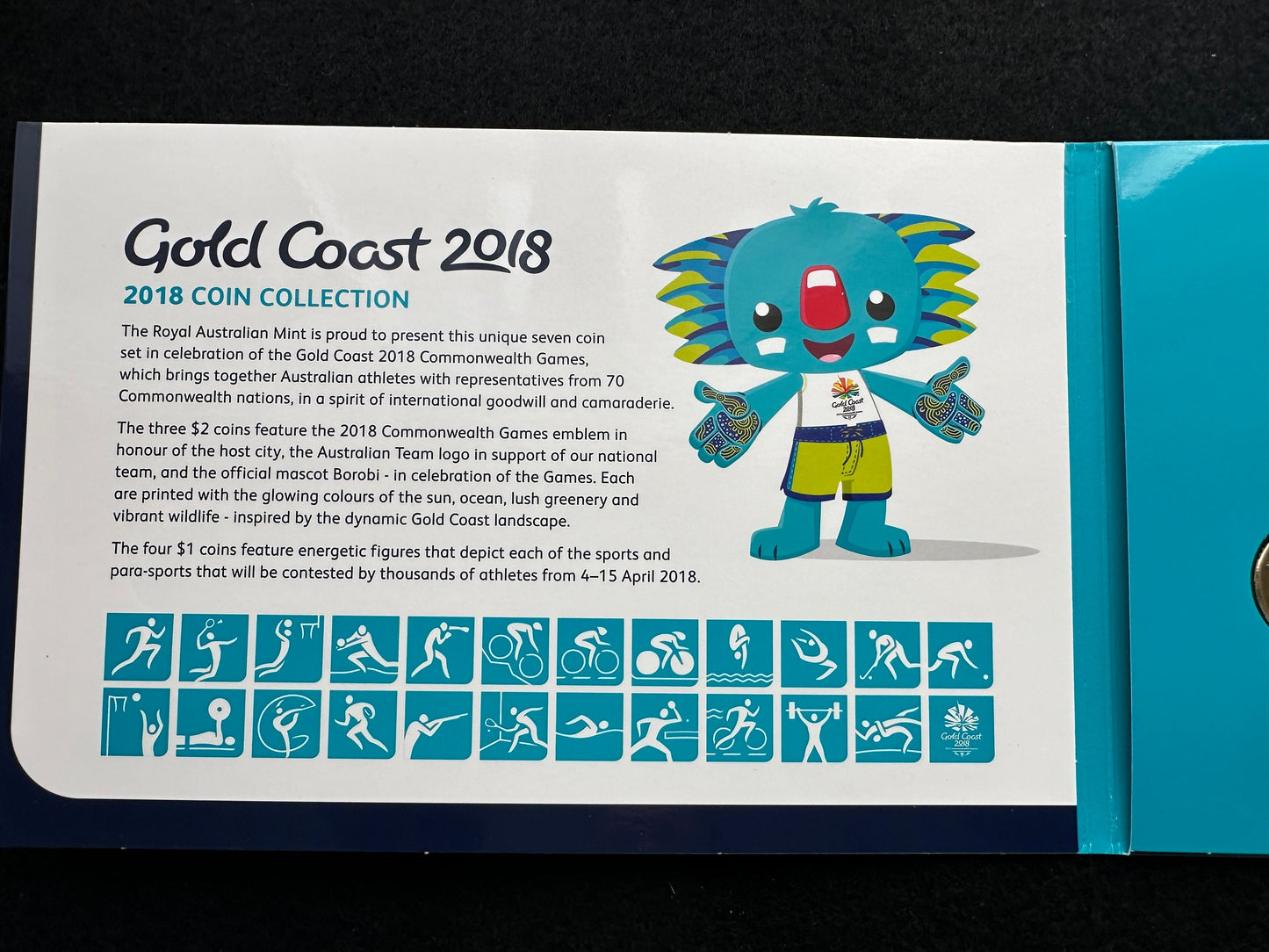 2018 Gold Coast Games XXI Commonwealth Games 7 coin set
