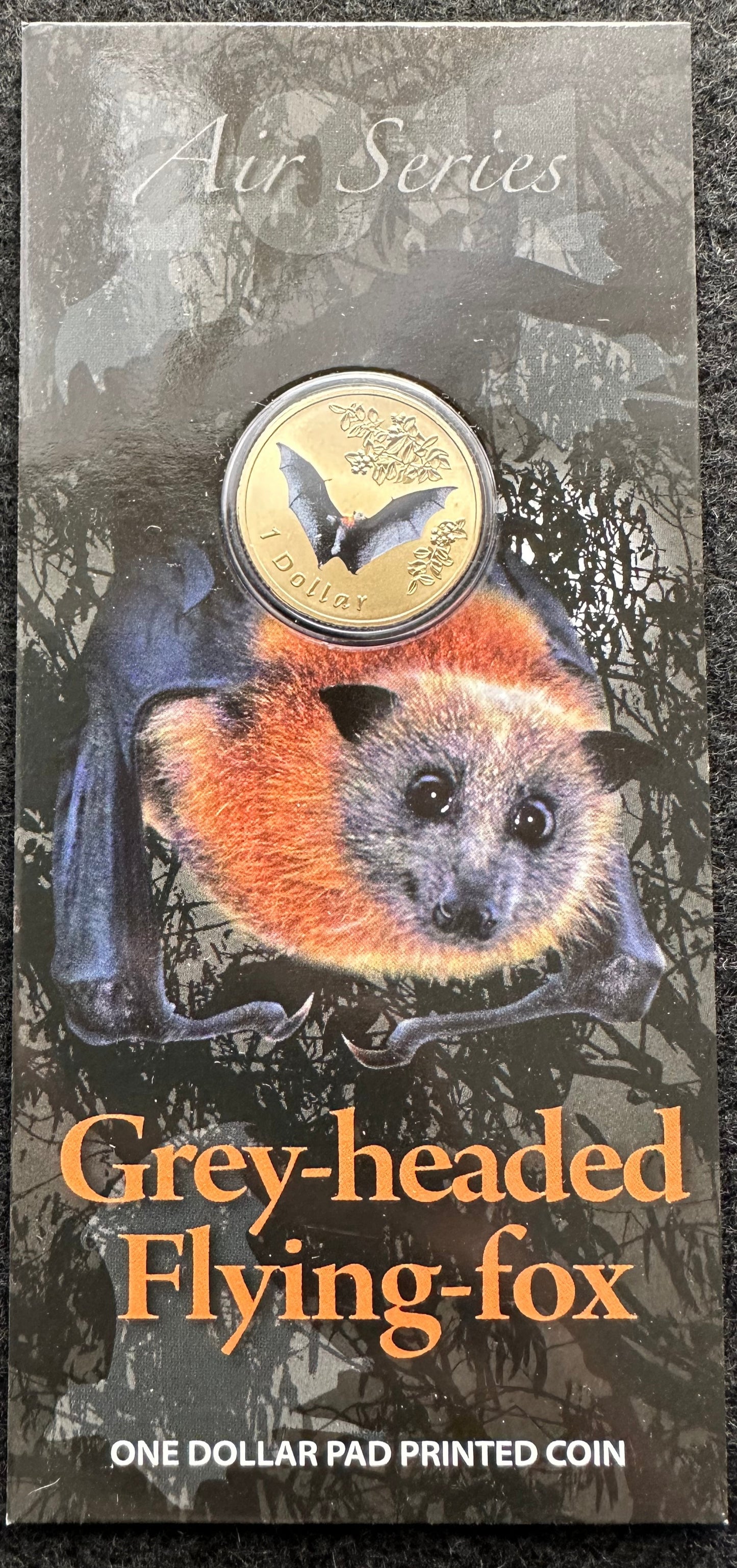 2011 $1 Air Series coloured coin - Grey-headed Flying-fox