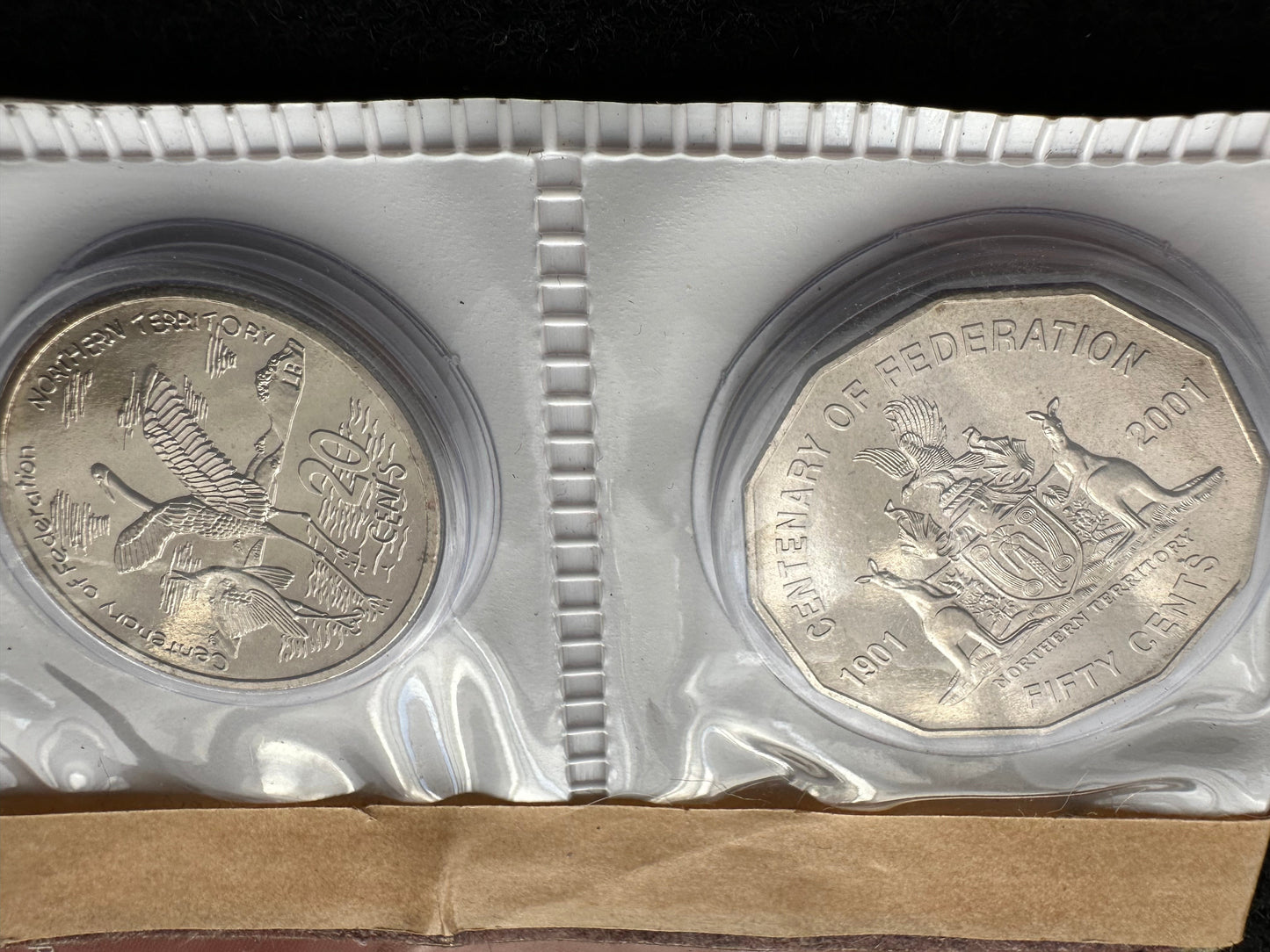 2001 20 & 50 cent Centenary of Federation 2 Coin Set - Northern Territory UNCIRCULATED